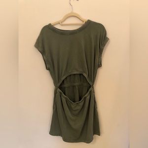 Hunter green terry cloth beach cover-up/sundress